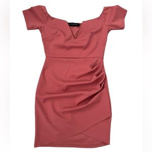 Pink Off Shoulder Mini Dress S